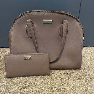 Kate Spade Brown Handbag and Wallet Set